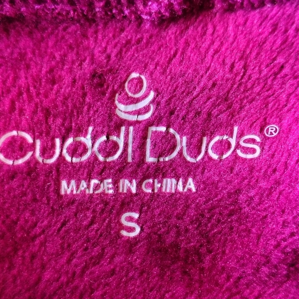 Cuddl Duds Fuchsia Plush Hoodie Size S - Picture 7 of 9